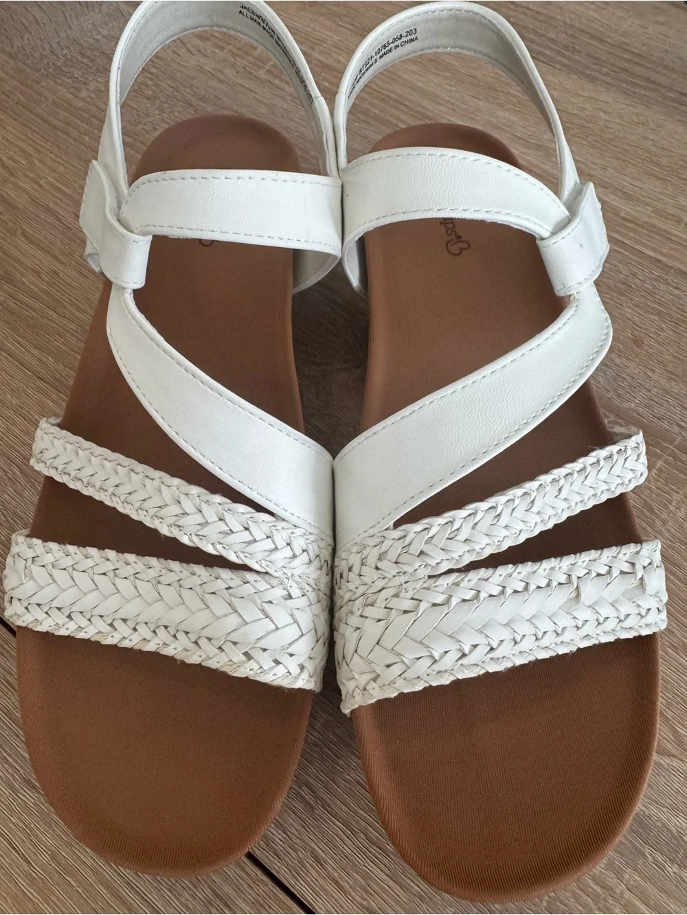 BareTraps White Braided Strap Sandals